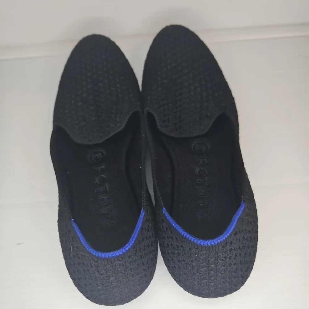Rothy’s The Loafer Black Honeycomb Woven Loafers Size 7.5